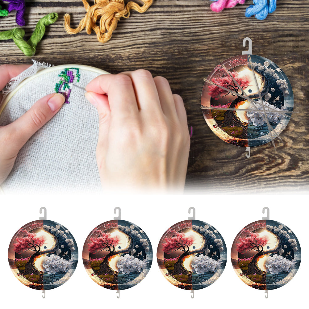 Tree of Life Cross Stitch Needle Threader 5x5CM DIY Hand Machine Sewing Tool
