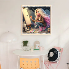 Load image into Gallery viewer, Yishu - Drawing Girl - 50*50CM 11CT 3 Stamped Cross Stitch

