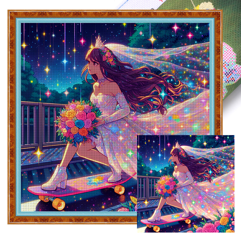 Yishu - Shining Goddess - 50*50CM 11CT 3 Stamped Cross Stitch