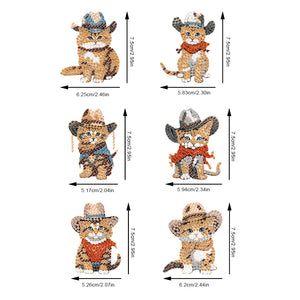 6Pcs Diamond Painting Hooks Cartoon Cat Diamond Art Craft Wall Hook for Beginner