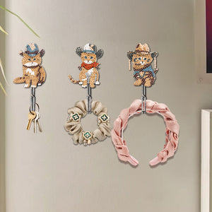 6Pcs Diamond Painting Hooks Cartoon Cat Diamond Art Craft Wall Hook for Beginner