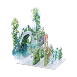 Acrylic Arch Bridge Pond Desktop Diamond Art Kits for Home Office Decor
