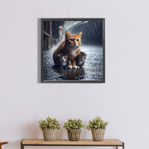 Rainy Kitten 40*40CM(Canvas) Full Round Drill Diamond Painting