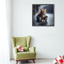 Load image into Gallery viewer, Rainy Kitten 40*40CM(Canvas) Full Round Drill Diamond Painting
