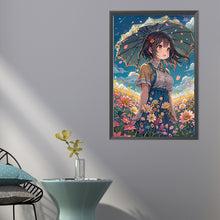 Load image into Gallery viewer, Girl With Umbrella In A Flower Field 40*60CM(Picture) Full Round Drill Diamond Painting
