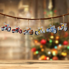 Load image into Gallery viewer, 6Pcs Motorcycle Diamond Art Keychain Ornaments Diamond Painting Keychain Kits
