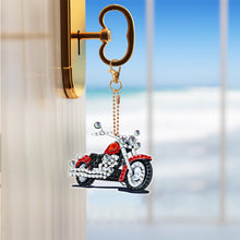 Load image into Gallery viewer, 6Pcs Motorcycle Diamond Art Keychain Ornaments Diamond Painting Keychain Kits
