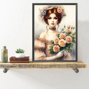 Lady Of Flowers And Plants 40*50CM(Canvas) Full Round Drill Diamond Painting