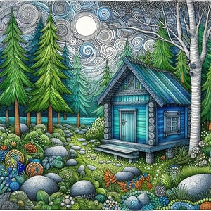 Colorful House 40*40CM(Canvas) Full Round Drill Diamond Painting