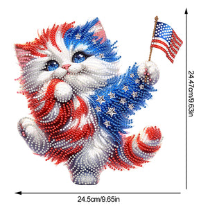 Acrylic Independence Day Cat Bedroom Table Top Diamond Painting Ornament Kits