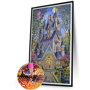 Fairy Moonlit Castle 30*50CM(Canvas) Full Round Drill Diamond Painting
