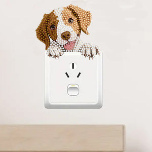 4Pcs Acrylic Cute Animals Wall Sticker Diamond Switch Sticker for Bathroom Decor