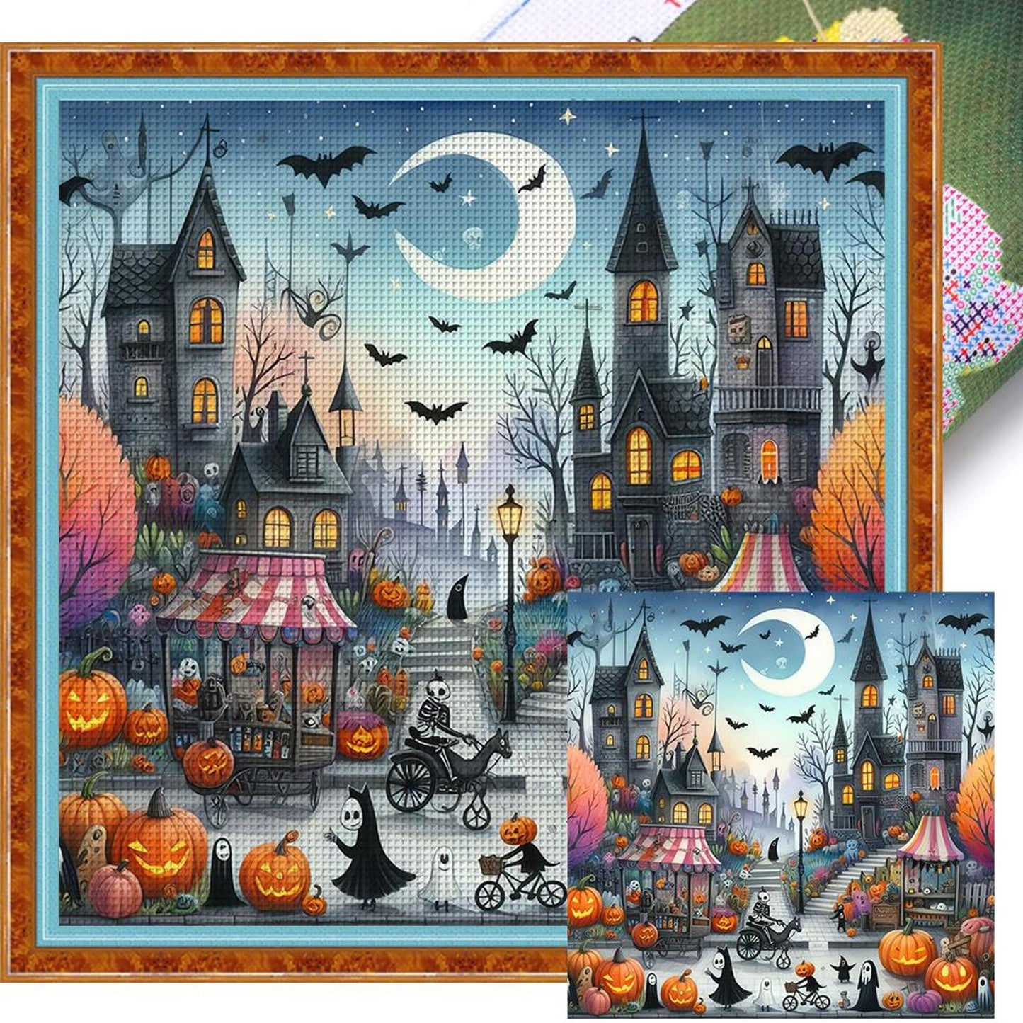Christmas Cabin - Full 11CT Stamped Cross Stitch 50x50CM - Huacan