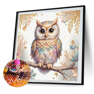 Owl 40*40CM(Picture) Full Round Drill Diamond Painting