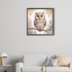 Owl 40*40CM(Picture) Full Round Drill Diamond Painting