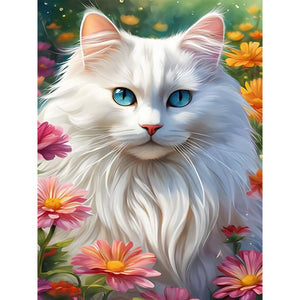 Cat 30*40CM(Canvas) Full Round Drill Diamond Painting