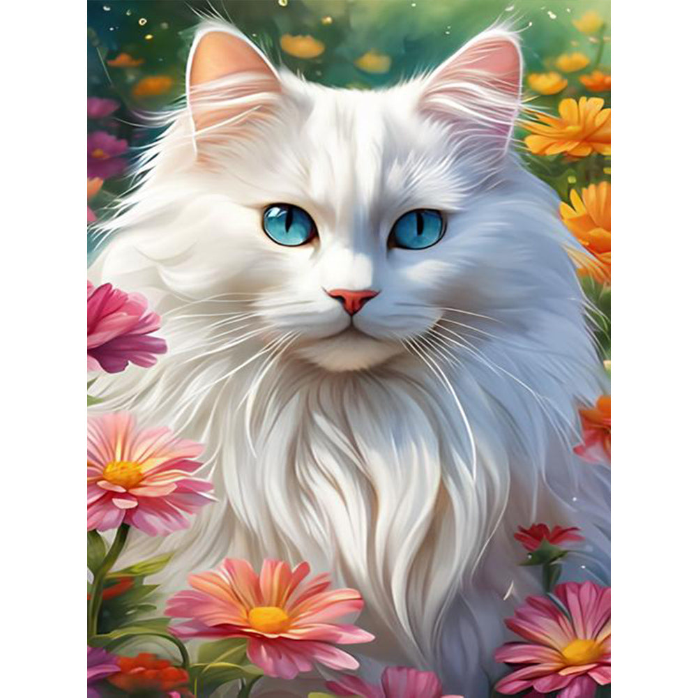 Cat 30*40CM(Canvas) Full Round Drill Diamond Painting