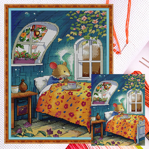 Joy Sunday - Mrs. Mouse'S Breakfast - 32*43CM 14CT 2 Counted Cross Stitch