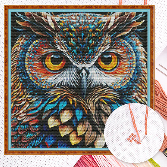 Owl - Full 14CT Counted Cross Stitch 41x41CM - Joy Sunday