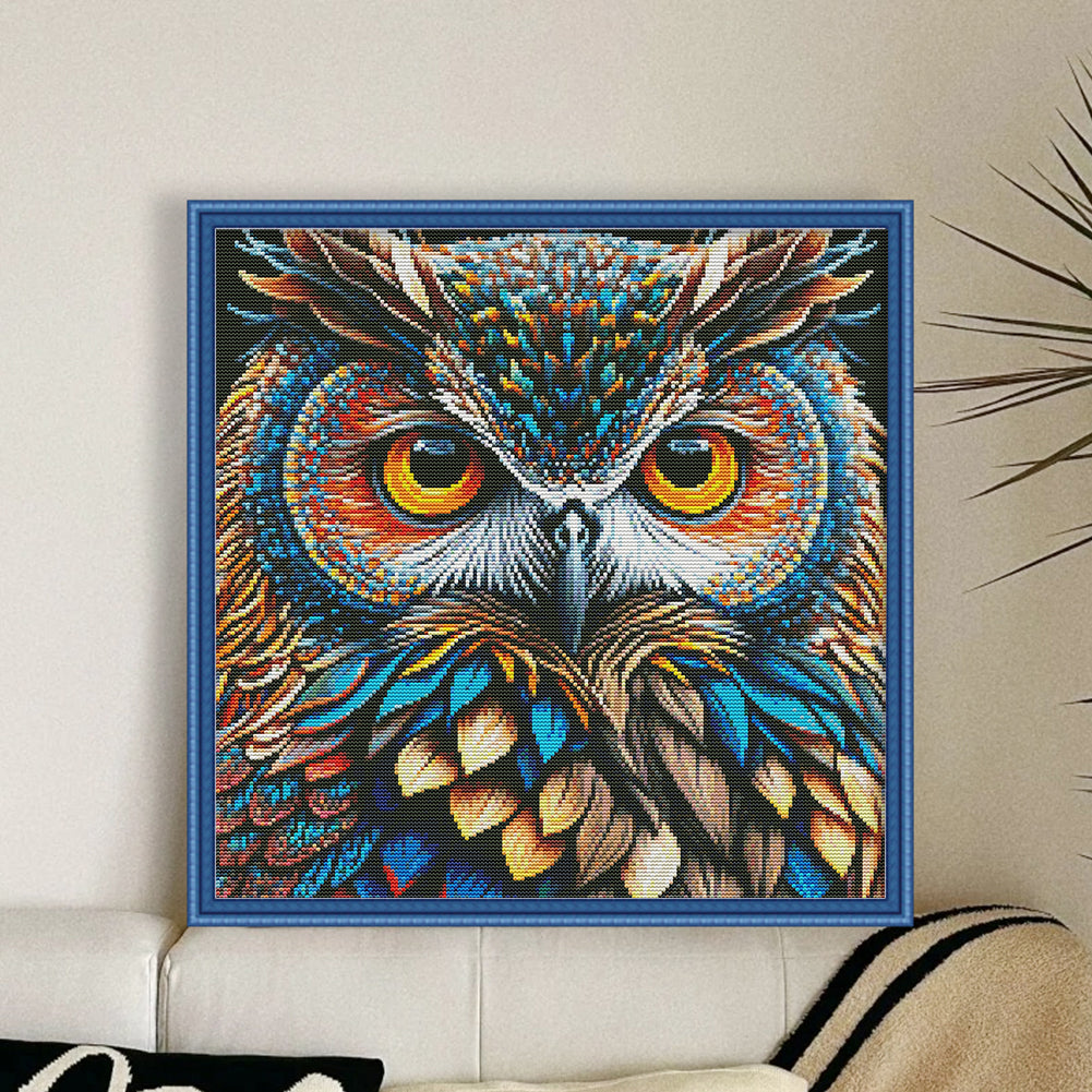 Owl - Full 14CT Counted Cross Stitch 41x41CM - Joy Sunday