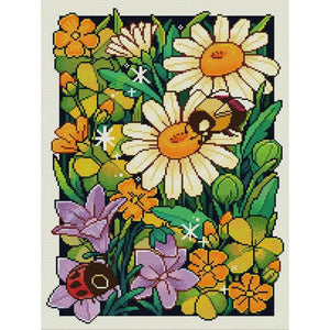 Joy Sunday - Spring Flowers - 35*47CM 14CT 2 Counted Cross Stitch