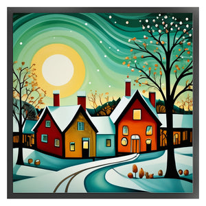 Huancan - Small Town - 40*40CM 11CT 3 Stamped Cross Stitch