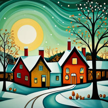 Load image into Gallery viewer, Huancan - Small Town - 40*40CM 11CT 3 Stamped Cross Stitch
