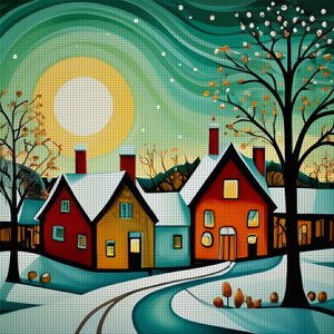 Huancan - Small Town - 40*40CM 11CT 3 Stamped Cross Stitch