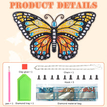 Load image into Gallery viewer, Butterfly Wood 2D/Flat DIY Home Decor Craft Kit Diamond Painting Art Hooks
