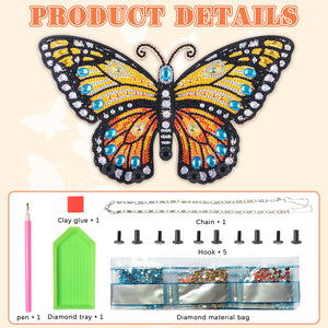 Butterfly Wood 2D/Flat DIY Home Decor Craft Kit Diamond Painting Art Hooks