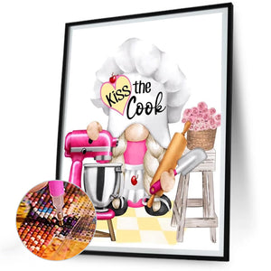 Cake Gnome 30*40CM(Canvas) Full Round Drill Diamond Painting