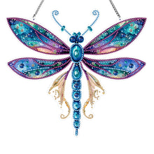 Load image into Gallery viewer, Dragonfly Rhinestone Diamond Painting Art Pendants for Garden Window Decor
