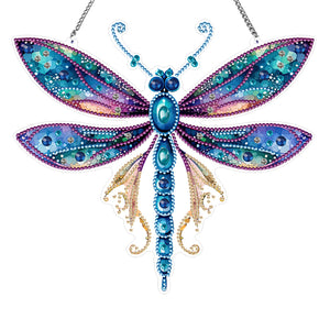Dragonfly Rhinestone Diamond Painting Art Pendants for Garden Window Decor