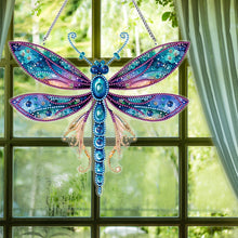 Load image into Gallery viewer, Dragonfly Rhinestone Diamond Painting Art Pendants for Garden Window Decor
