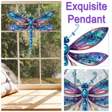 Load image into Gallery viewer, Dragonfly Rhinestone Diamond Painting Art Pendants for Garden Window Decor
