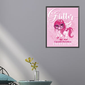Pink Horse 40*50CM(Picture) Partial AB Full Square Drill Diamond Painting