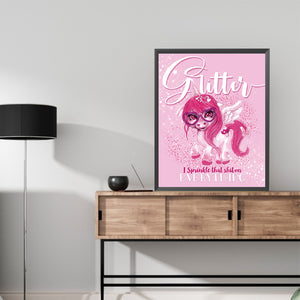 Pink Horse 40*50CM(Picture) Partial AB Full Square Drill Diamond Painting