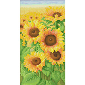 Spring Brand - Sunflowers In Bloom - 50*90CM 11CT 3 Stamped Cross Stitch