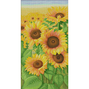 Spring Brand - Sunflowers In Bloom - 50*90CM 11CT 3 Stamped Cross Stitch