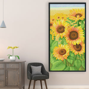 Spring Brand - Sunflowers In Bloom - 50*90CM 11CT 3 Stamped Cross Stitch