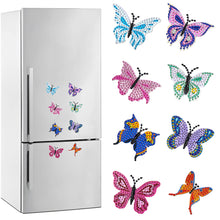 Load image into Gallery viewer, 8Pcs Special Shaped Butterfly Diamond Painting Fridge Magnet Fridge Stickers

