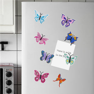 8Pcs Special Shaped Butterfly Diamond Painting Fridge Magnet Fridge Stickers
