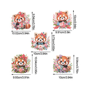5Pcs Acrylic Cartoon Raccoon Diamond Painting Hooks Diamond Art Craft Wall Hooks