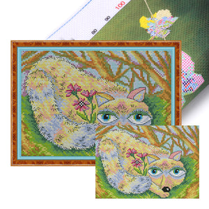 Joy Sunday - Fox - 28*20CM 14CT 2 Stamped Cross Stitch
