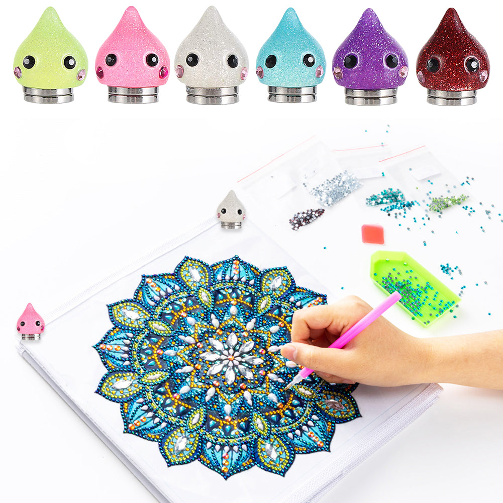 6Pcs Water Drop Shape Magnetic Diamond Painting Cover Holders for DIY Art Craft
