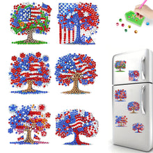 Load image into Gallery viewer, 6Pcs Independence Day Flag Tree Diamond Painting Fridge Magnet for Home Decor
