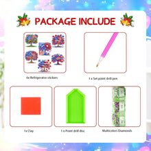 Load image into Gallery viewer, 6Pcs Independence Day Flag Tree Diamond Painting Fridge Magnet for Home Decor
