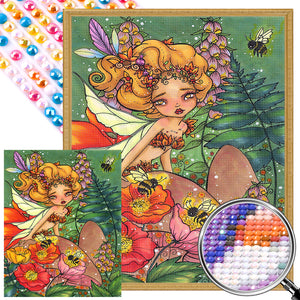 Flower Fairy 40*50CM(Picture) Full Round Drill Diamond Painting