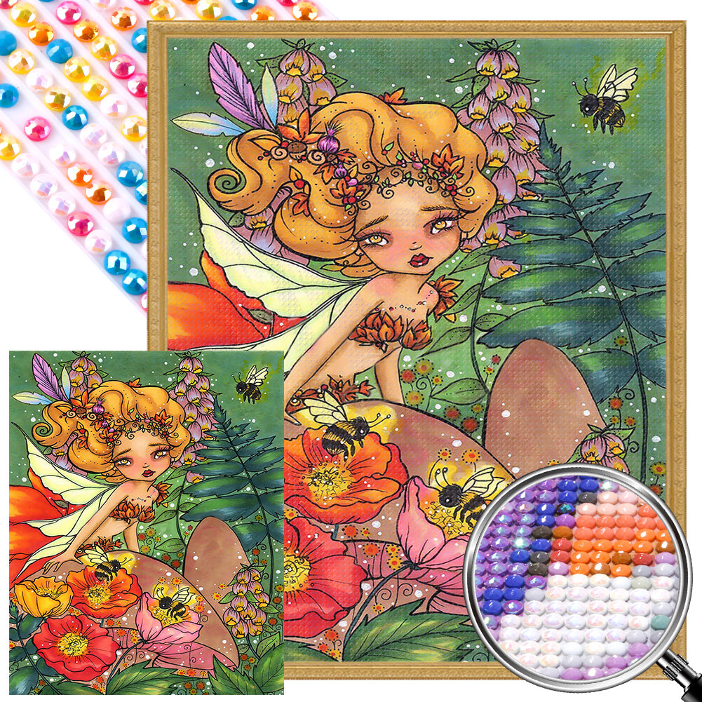 Flower Fairy 40*50CM(Picture) Full Round Drill Diamond Painting