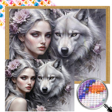 Load image into Gallery viewer, Wolf And Girl 60*45CM(Picture) Full Round Drill Diamond Painting
